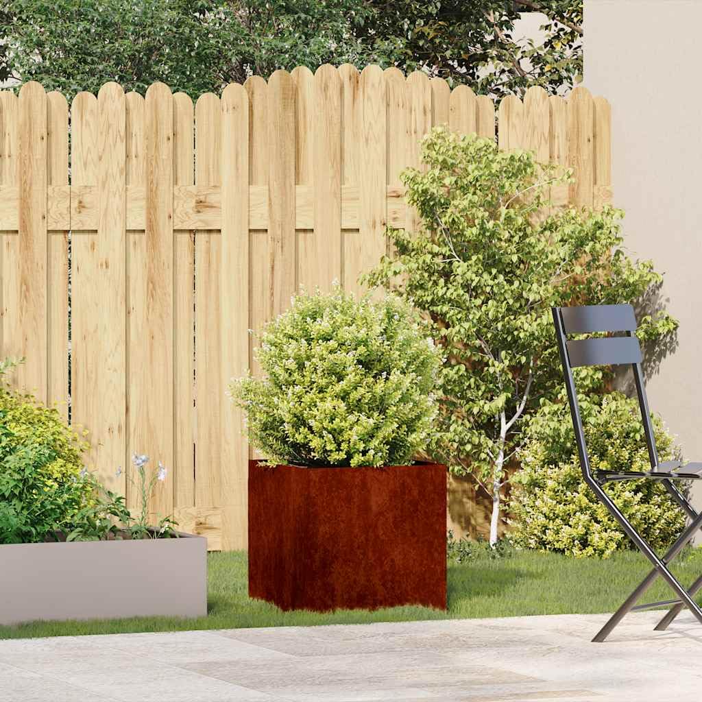 vidaXL Pflanzkübel Rostig 40x40x40 cm Wetterfester Stahl, Pflanzschale, Garten-Garten-Pflanzkübel, Outdoor-Pflanzgefäß, Hochbeet, Pflanzgefäß
