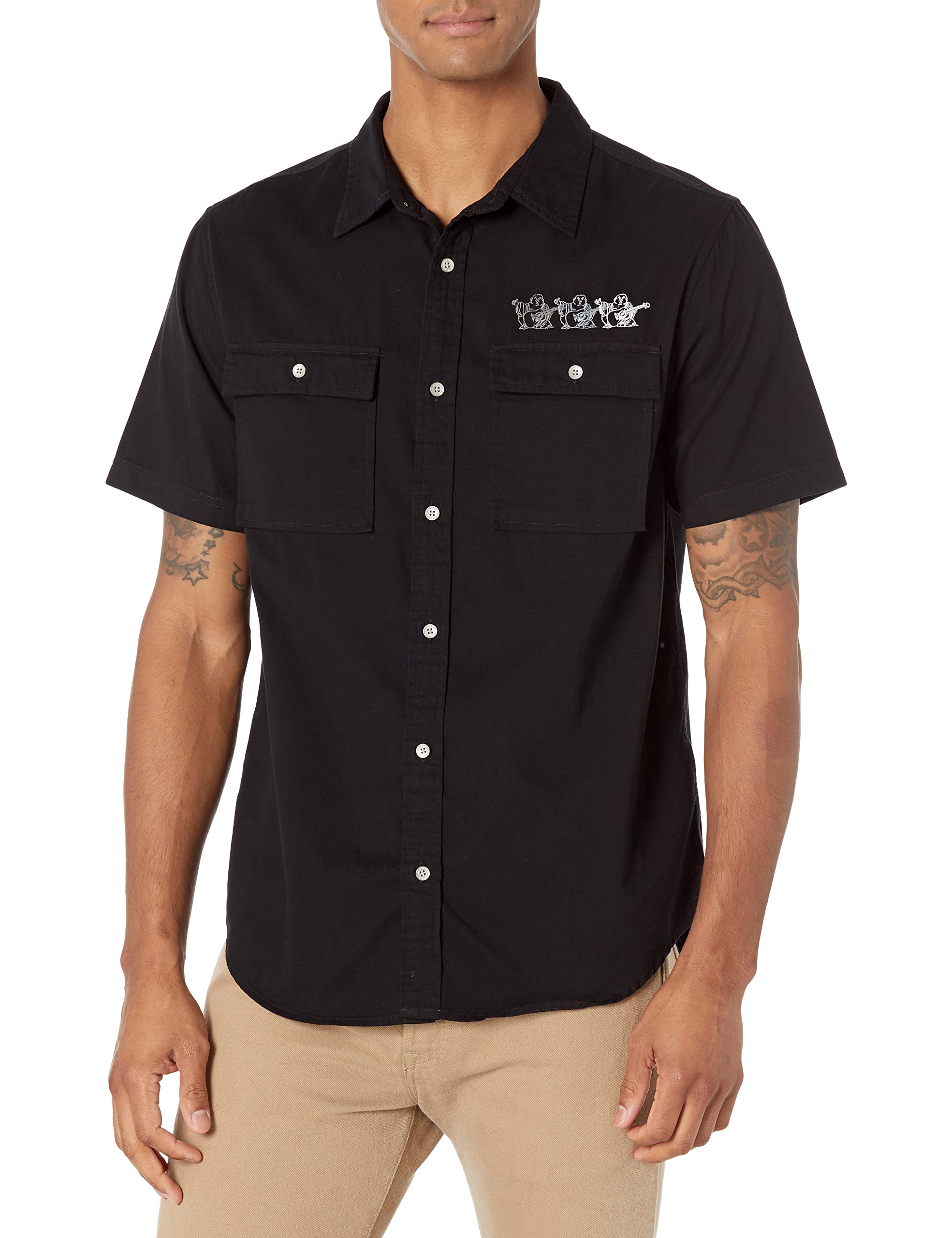 True Religion Men's Short Sleeve Triple Needle Shirt