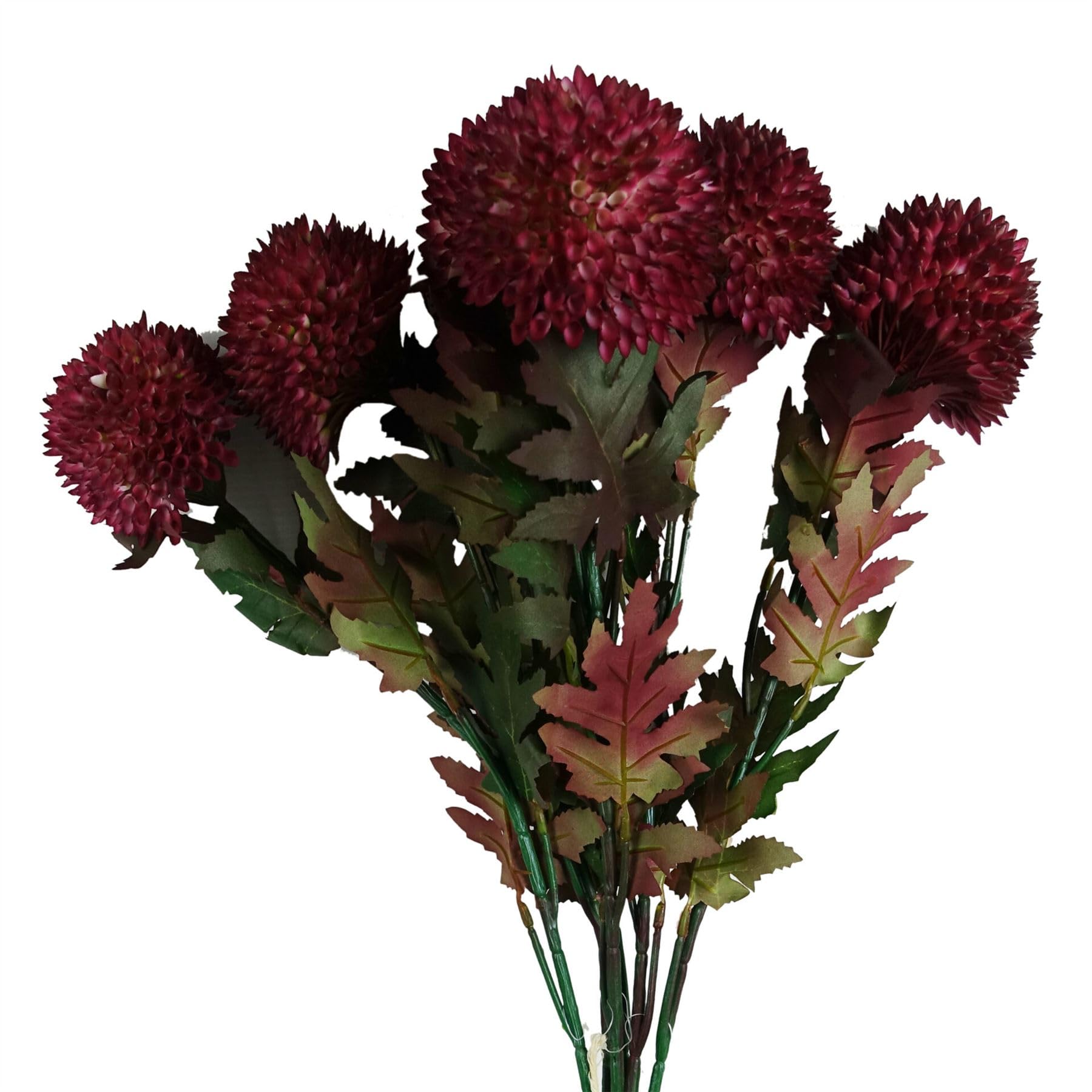 Leaf Pink Large Ball Dahlia Artificial Flower 70Cm 6 Pack