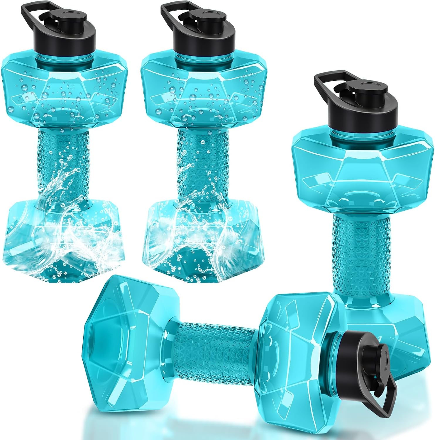 4 Pack Water Aquatic Exercise Dumbbells Water Weights for Pool Exercise with Non Slip Handle PE Materials Dumbbell Aerobics Pool Weights Aquatic Equipment for Aerobics Weight Loss Fitness