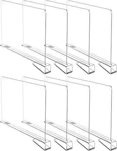 HBlife Paquete de 8 separadores de estantes transparentes, organizador vertical de bolso para armario, perfecto para suéteres, camisas, bolsos en el