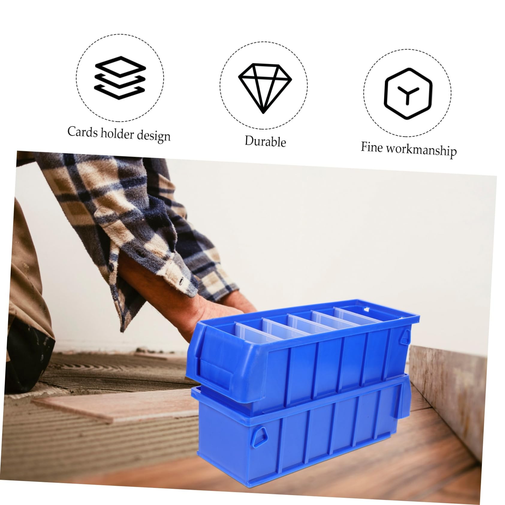 Angoily 2pezzi Scatola Di Immagazzinaggio Per Utensili Contenitore Per Viti e Componenti Organizer Per Officina e Garage Scatola Di Classificazione Con Separatori