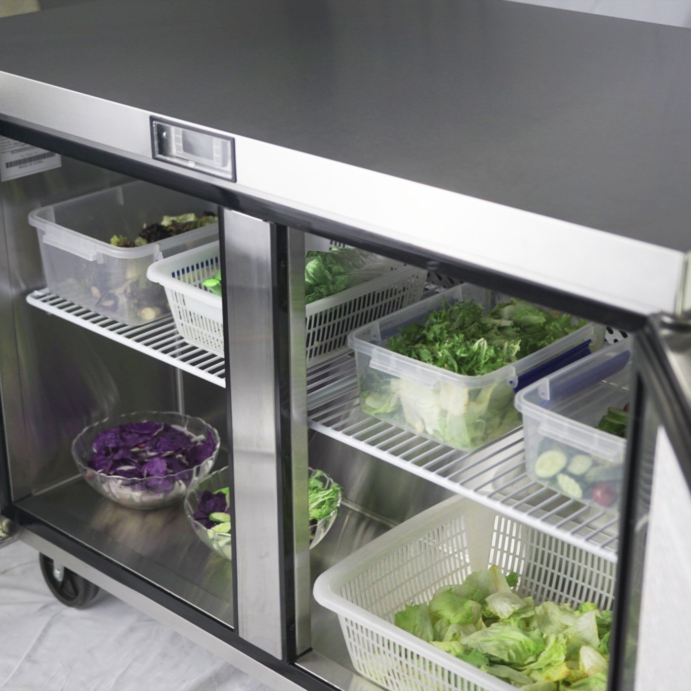 Atosa Commercial Undercounter Refrigerator,Commercial Medium Beverage Cooler Fridge Center Mgf8402 2 Door Stainless Steel Horizontal Refrigerators 12 Cu.Ft.48w30d36.6h Inch 32?-38? on Fridge.com - View 4
