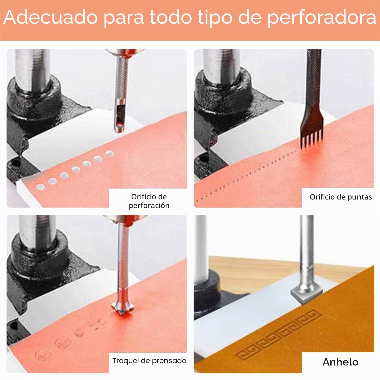 Perforadora de mano de cuero, herramienta manual para manualidades y manualidades, estilo D