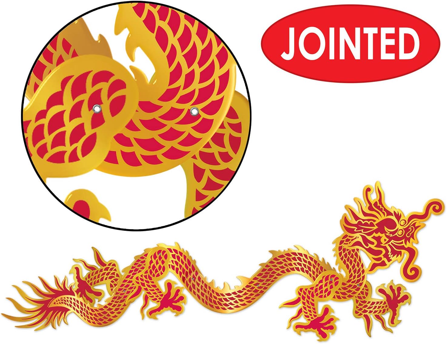 Beistle Dragon Chinese New Year Jointed Cutout-1 Pc, Multicolored