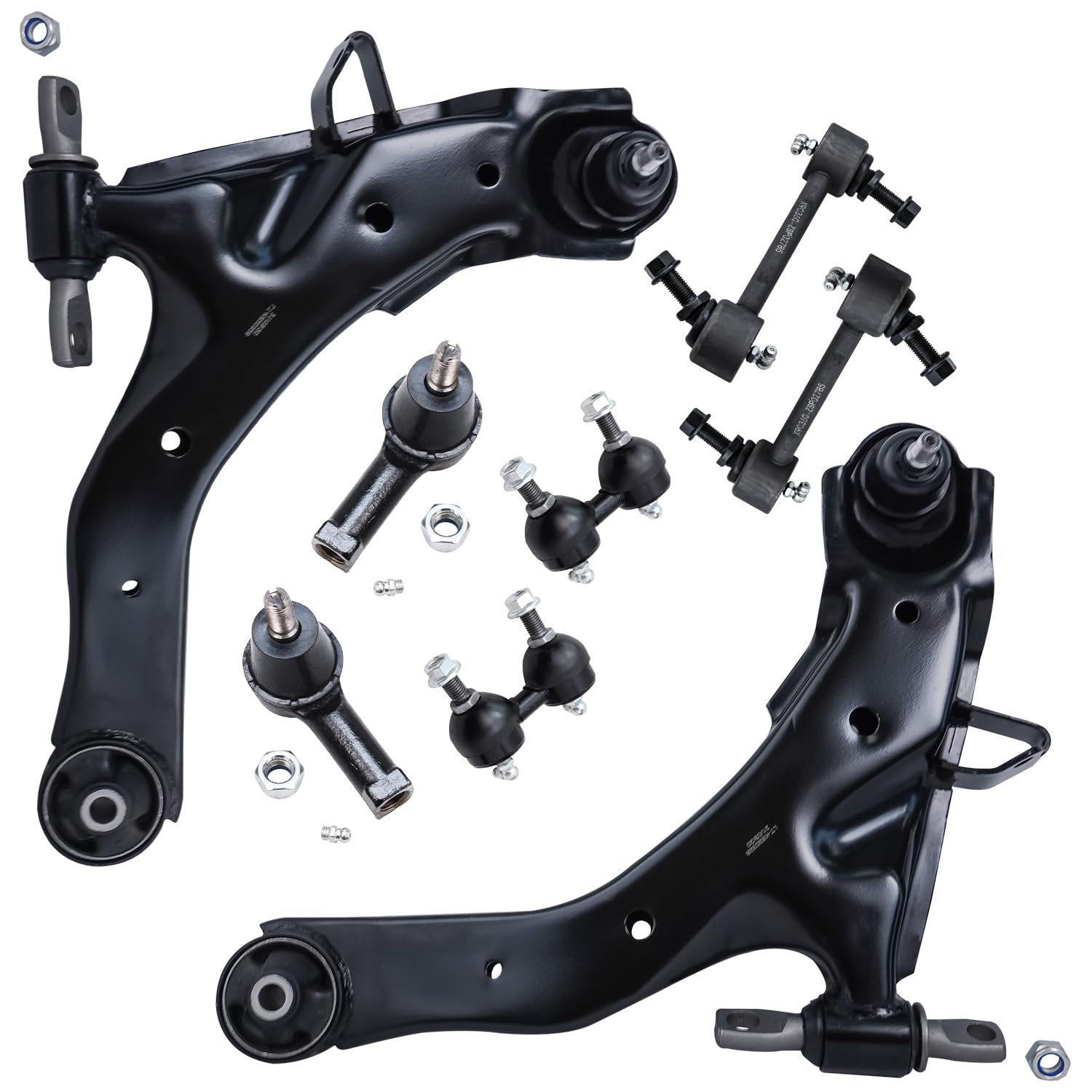 Detroit Axle - 8pc Front Lower Control Arm w/Ball Joints, Outer Tie