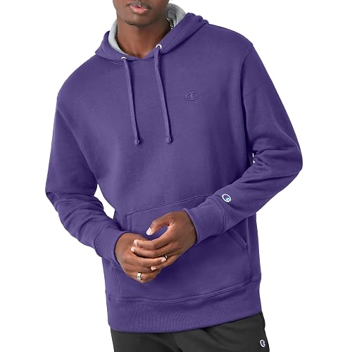 Champion Men's Pullover Fleece Hoodie, Midweight, C Logo (Reg. Or