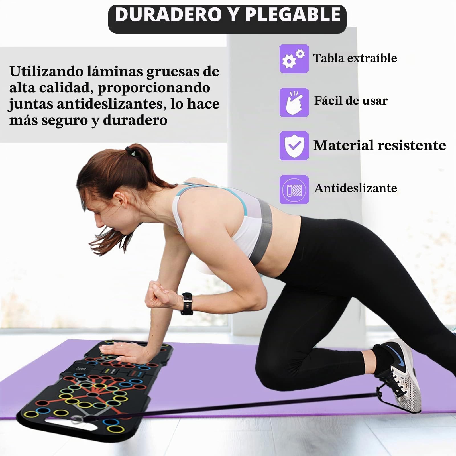 41 en 1 Push Up Rack Board System Push Up Tabla Board Fitness Entrenamiento Gimnasio Ejercicio Stand con Banda Elastica＆Contador inteligente para El Aptitud Entrenamiento Muscular Del Cuerpo