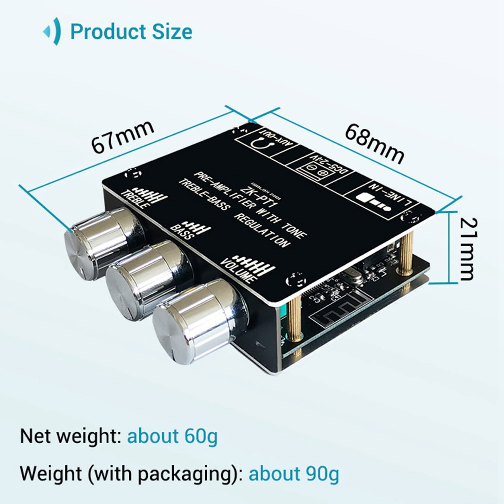 6X Carte de Décodeur Bluetooth 5.0 Carte D'Amplificateur de Pré-Module Stéréo à Faible Bruit à Double Canal -PT1
