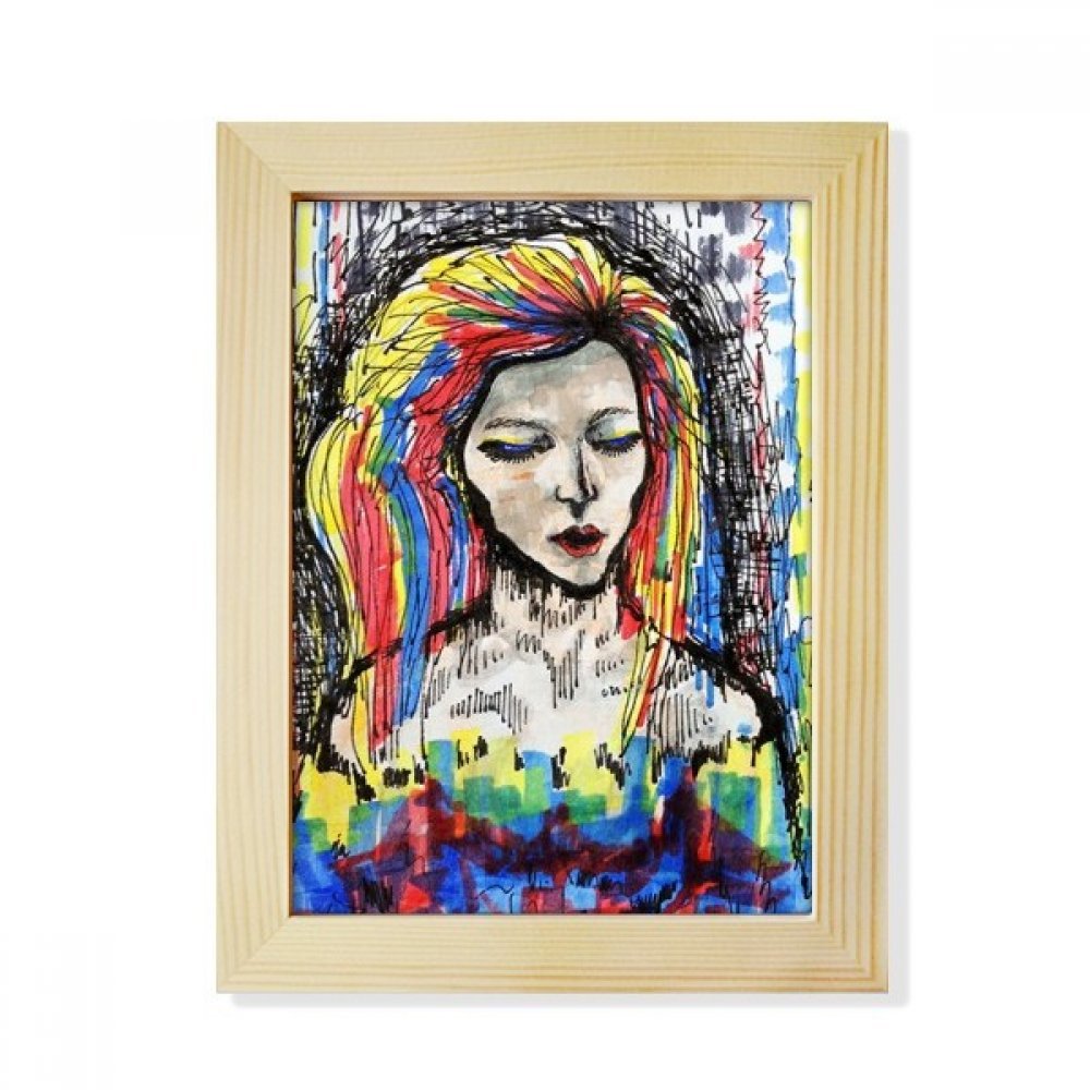 DIYthinker Fade Away Abstract Art Feature Desktop Adorn Photo Frame Display Art Painting Wooden