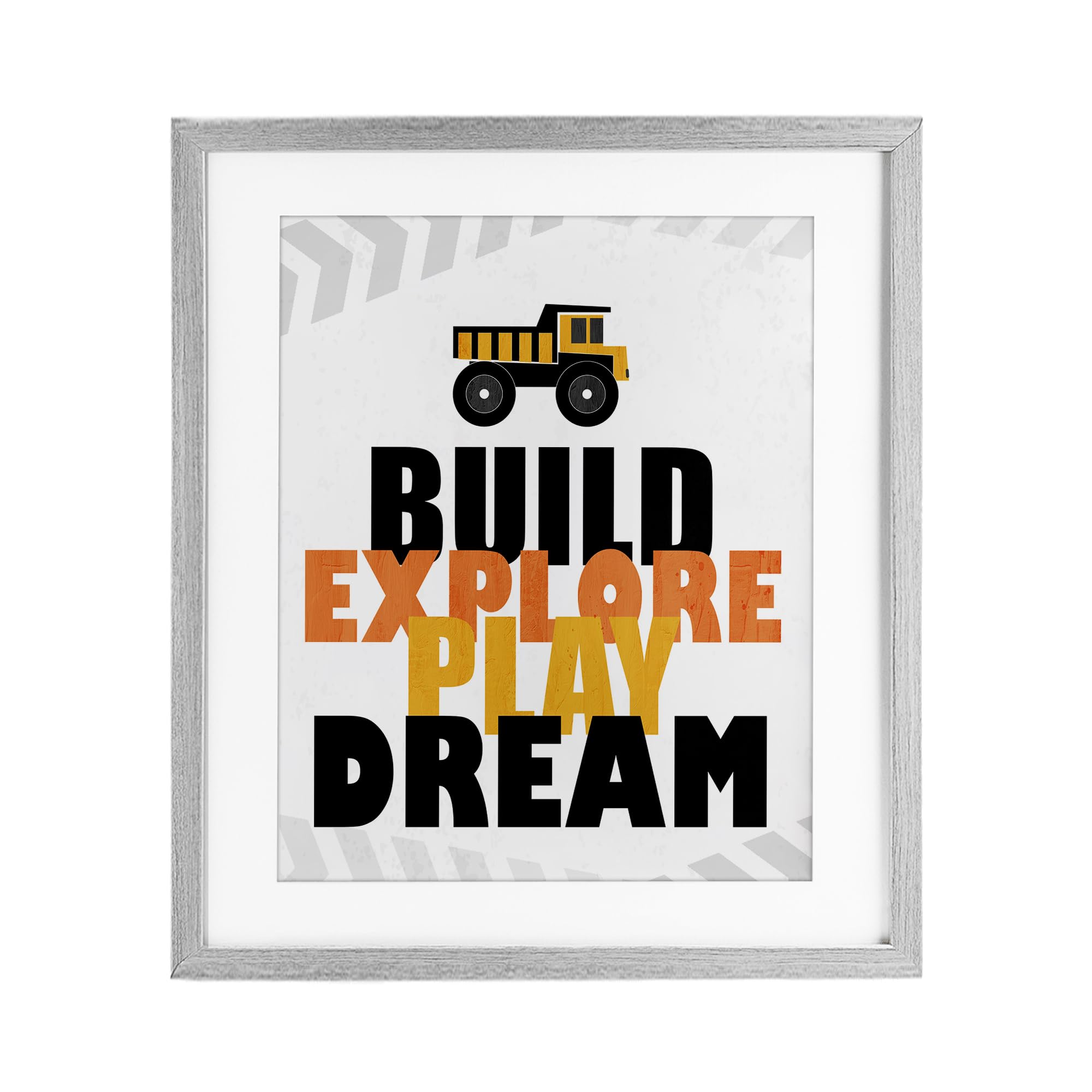 Affiche encadrée Explore Play Dream Gray cadre sous verre déco murale 53 cm