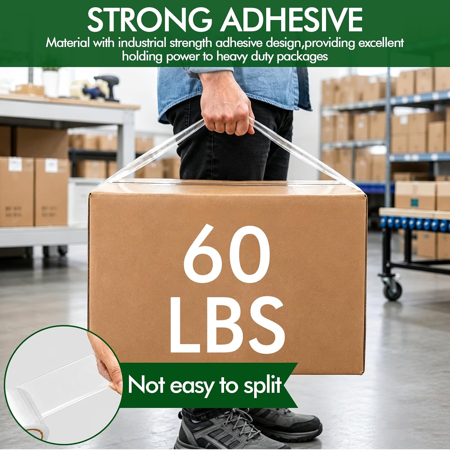 24 Rolls Clear Packing Tape with 4 Dispensers, Heavy Duty Packing Tape Refills for Moving Mailing Packaging Shipping Supplies, 2.0 inches x 60 Yards Per Roll image 4