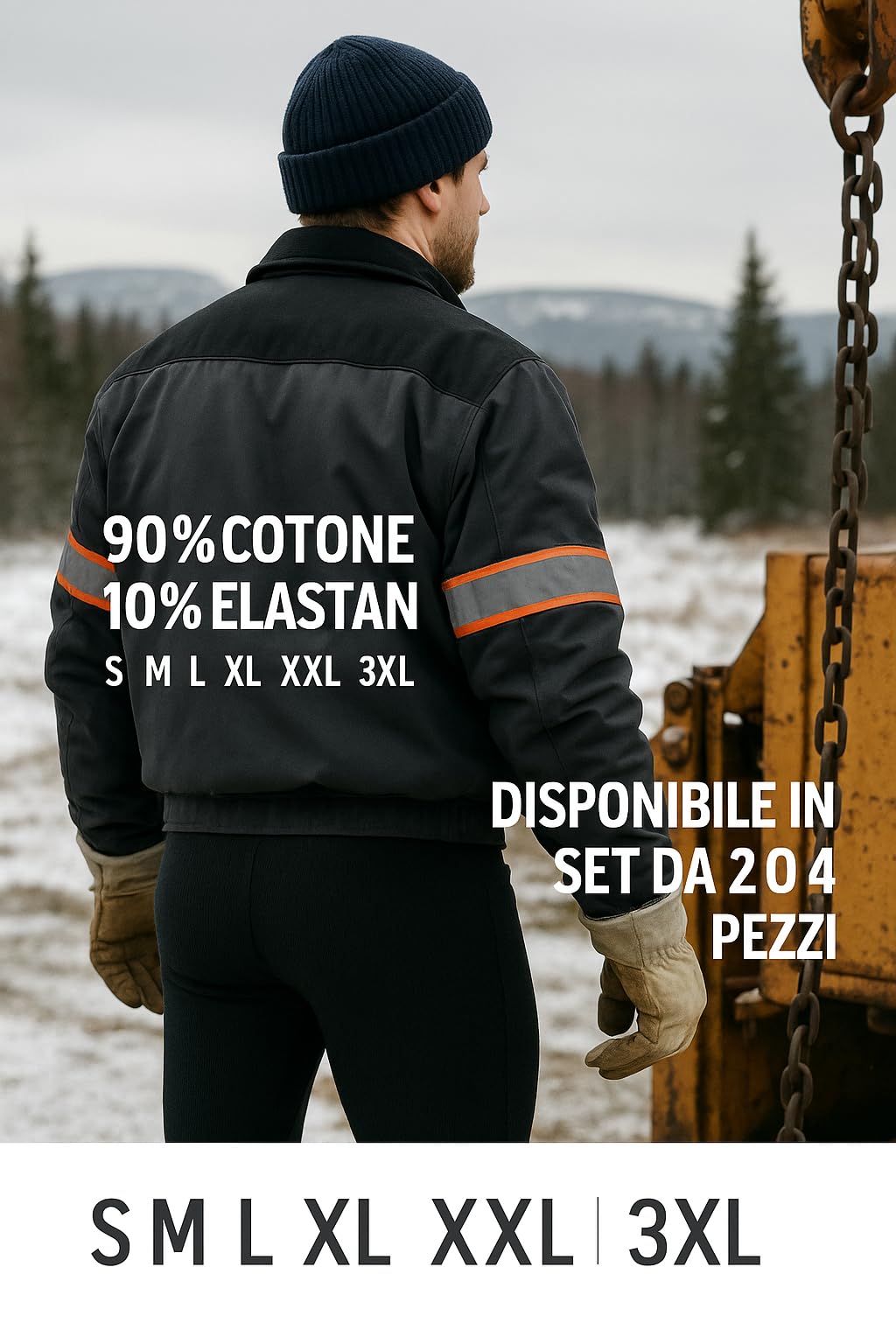 SET 2-4 Calzamaglia Termica Uomo in Caldo Cotone, Made in Italy – Pantalone Intimo Invernale Lungo, Traspirante e Ipoallergenico – Adatto allo Sport come Sci e Snowbord – Tutte le taglie da S a 3XL