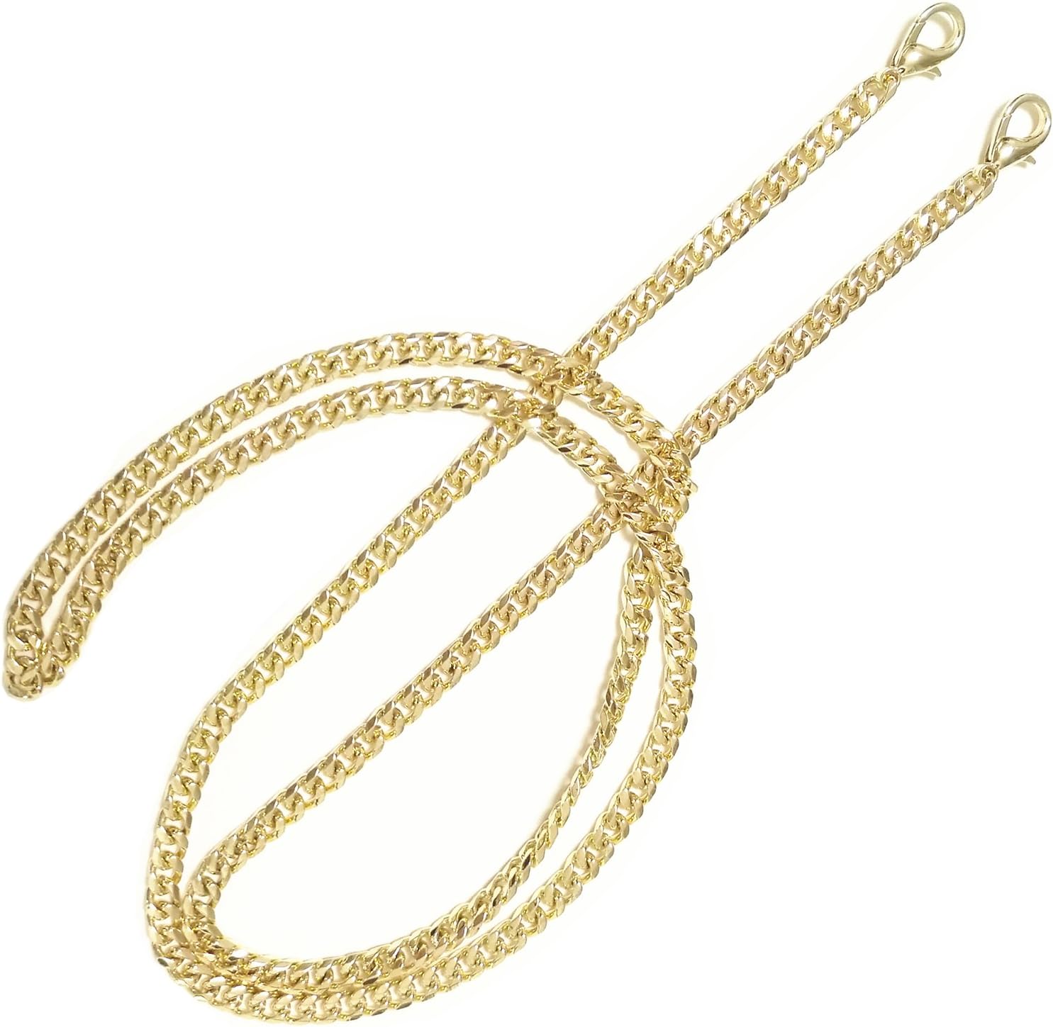 BL-G 6MM Width Chain Strap Handbags Replacement Chains for Wallet Clutch Satchel Tote Bag 47" Purse Chain Shoulder Crossbody Bags Replacement Straps Gold Plated Hardware Flat Chain - Gold