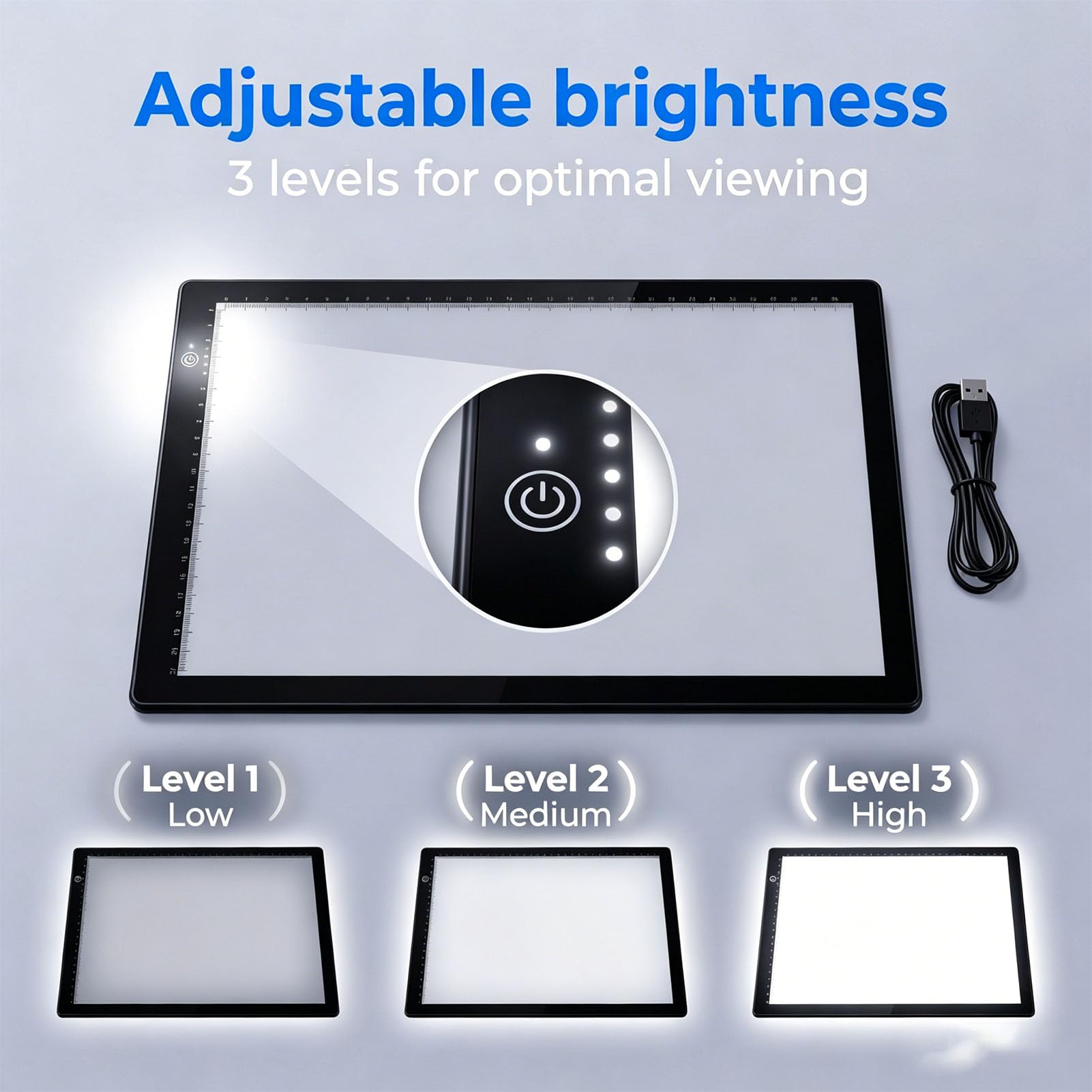 Yctze Diabetrachter, Ultraflacher LED-Lichtkasten Im -Format, Scanner mit 3 Helligkeitsstufen und APP-Bearbeitung, Ideal für Filmnegative und Dias, USB-betrieben, 13,7 X 9,8 Zoll