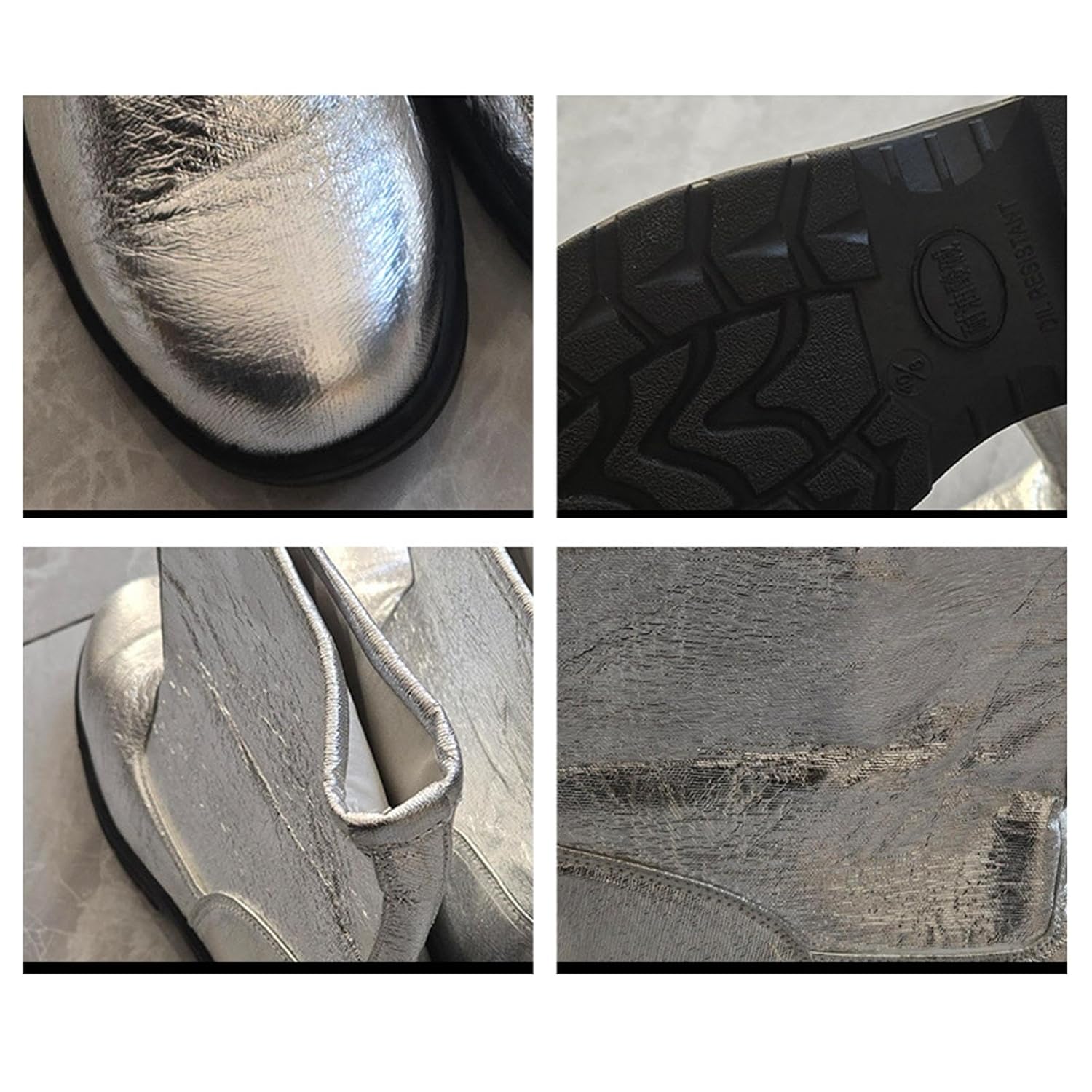 T Tooyful 2 個セット アルミホイル断熱ブーツ 製錬ブーツ 滑り止め ギフト 1000℃耐熱 難燃 保温靴, サイズ40