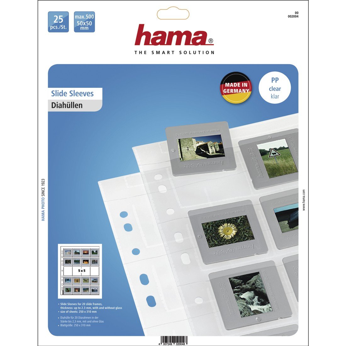 Hama 25 Diahüllen für gerahmte Dias (Dia-Archivierung im Format 5x5cm, bis zu 500 Dias) transparent & Negativarchivierungshüllen (Pergamin) für je 7 Kleinbild-Streifen à 6 Bilder (25 St.)