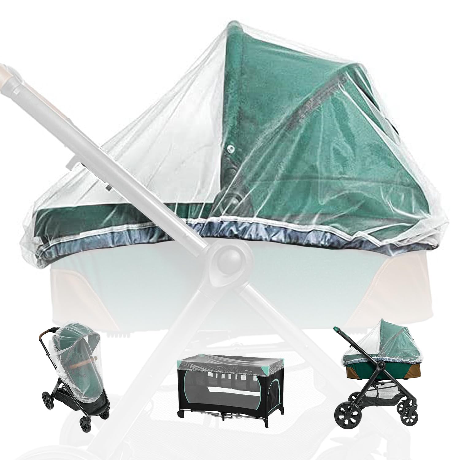 TurtleGrip Stretchable Mosquito Net for Stroller Perfect Bug Net for Cradles, Carriers, Car Seats | 29 x 21 Inch, White Pack of 1-image-42