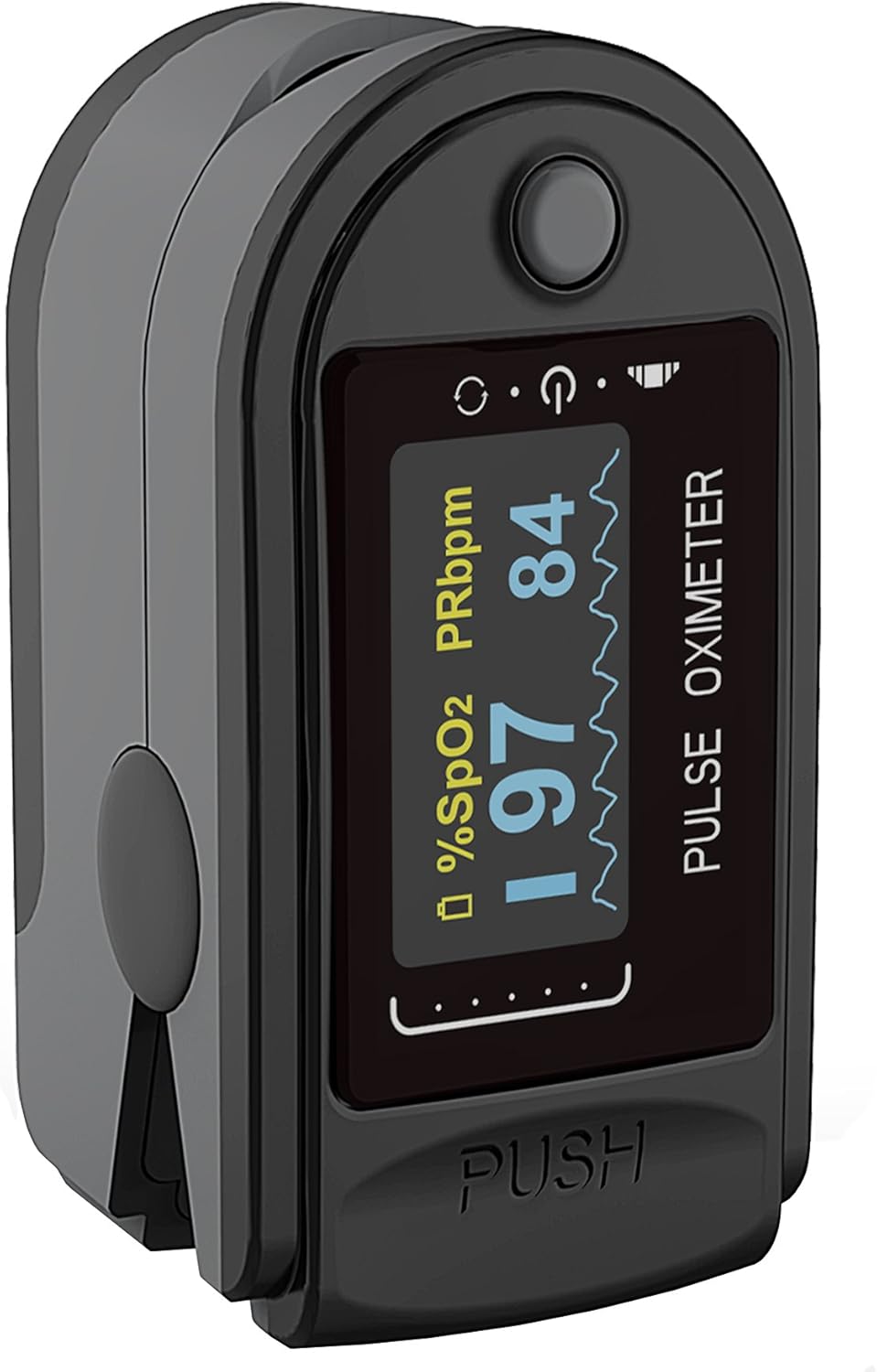 Concord Health Supply EAD Elite Fingertip Pulse Oximeter Blood Oxygen Saturation Monitor w/Alarms, 6-Position Display of Pulse and SpO2, Includes Silicon Cover, Carrying case, Batteries & Lanyard