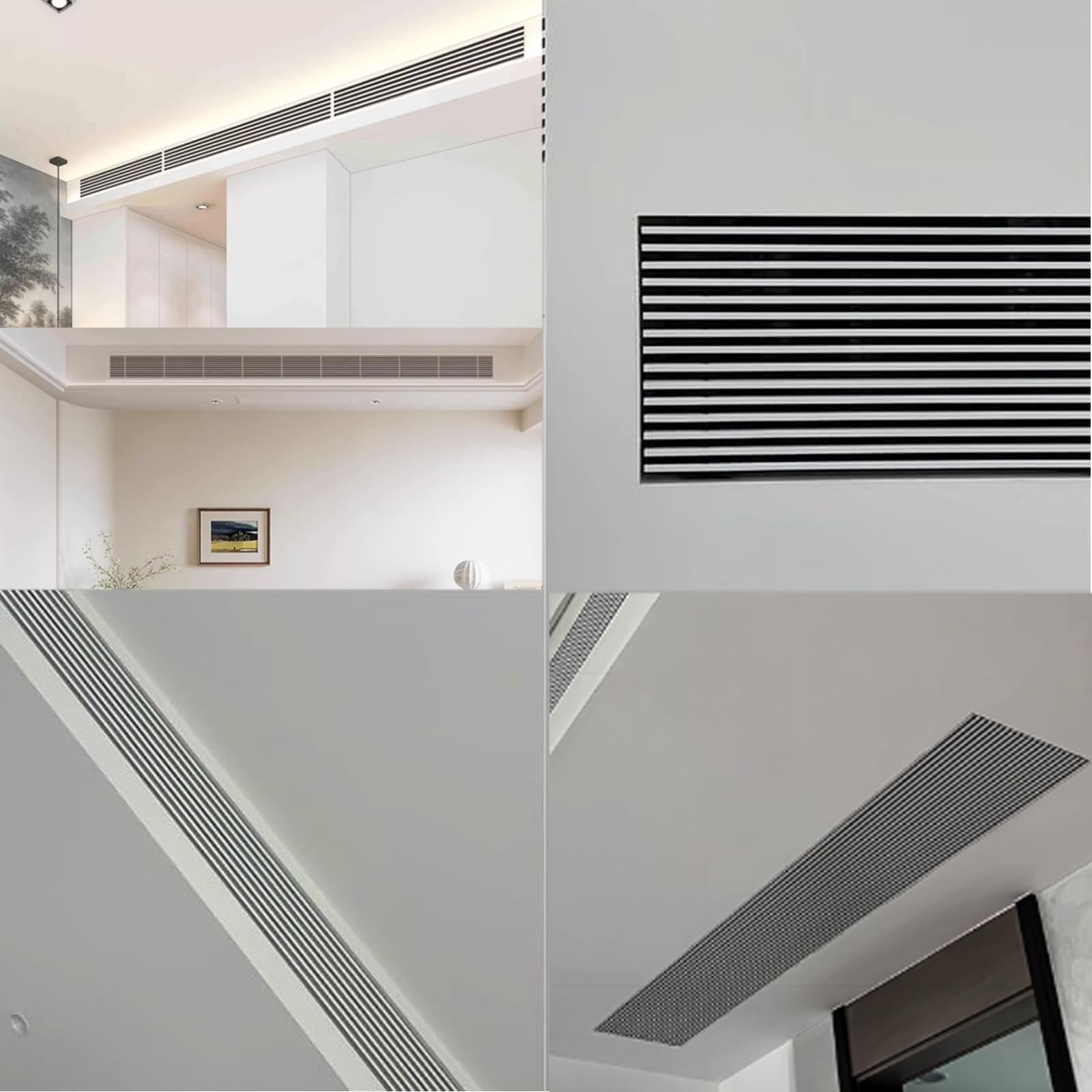 Cubierta de ventilación de Techo Moderna de 50x15 cm y 120x30 cm, extraíble, para lavadero, Dormitorio, Elegante solución de climatización, Mejora de la decoración del hogar.