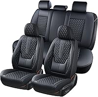 Vista 37 de Coverado Juego completo de fundas de asiento de automóvil, fundas de asiento de piel de napa para automóvil, protector de asiento de automóvil