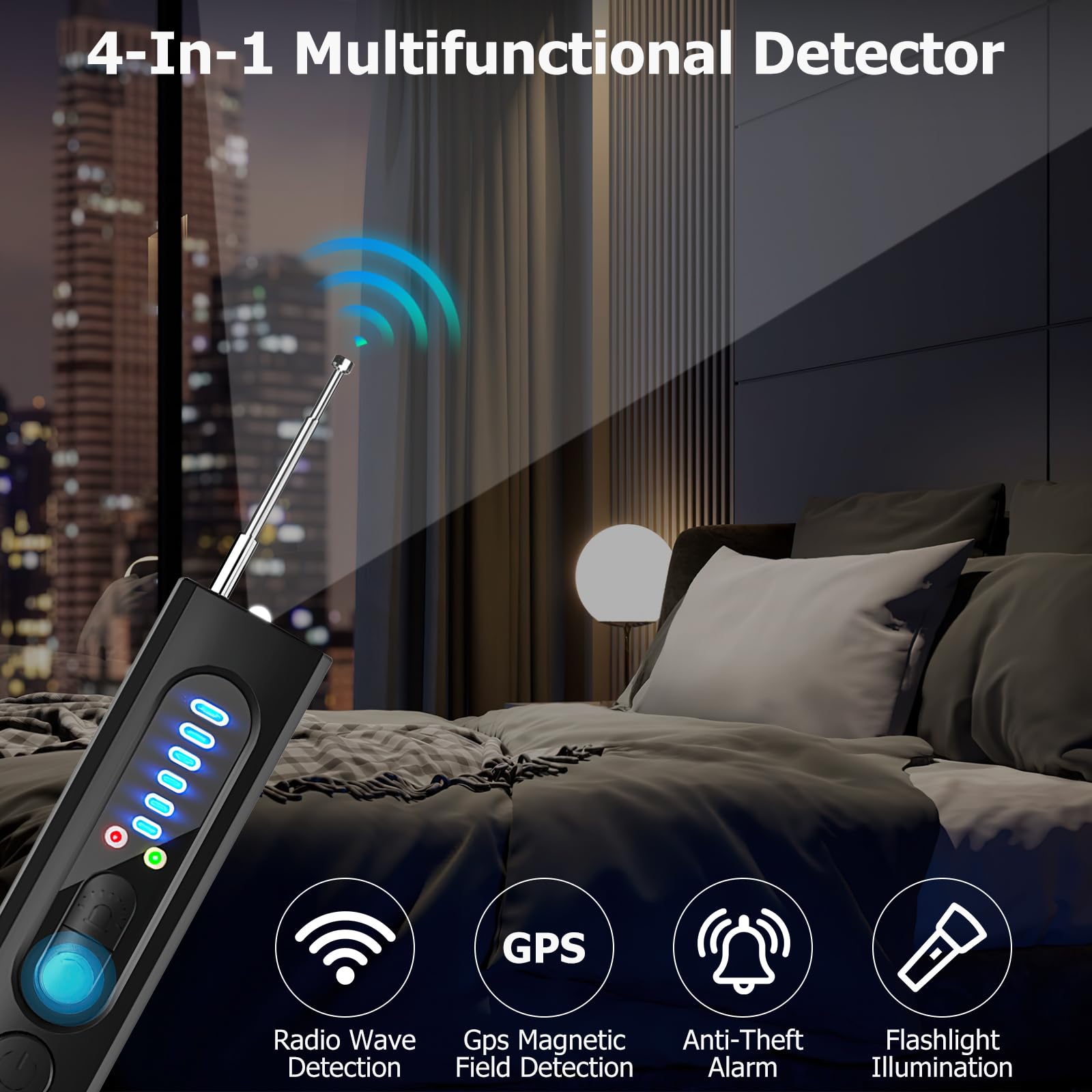 Rilevatore Di Microspie E Telecamere Nascoste – Anti-spia RF, Sensibilità Regolabile, Con Torcia E Batteria 400mAh