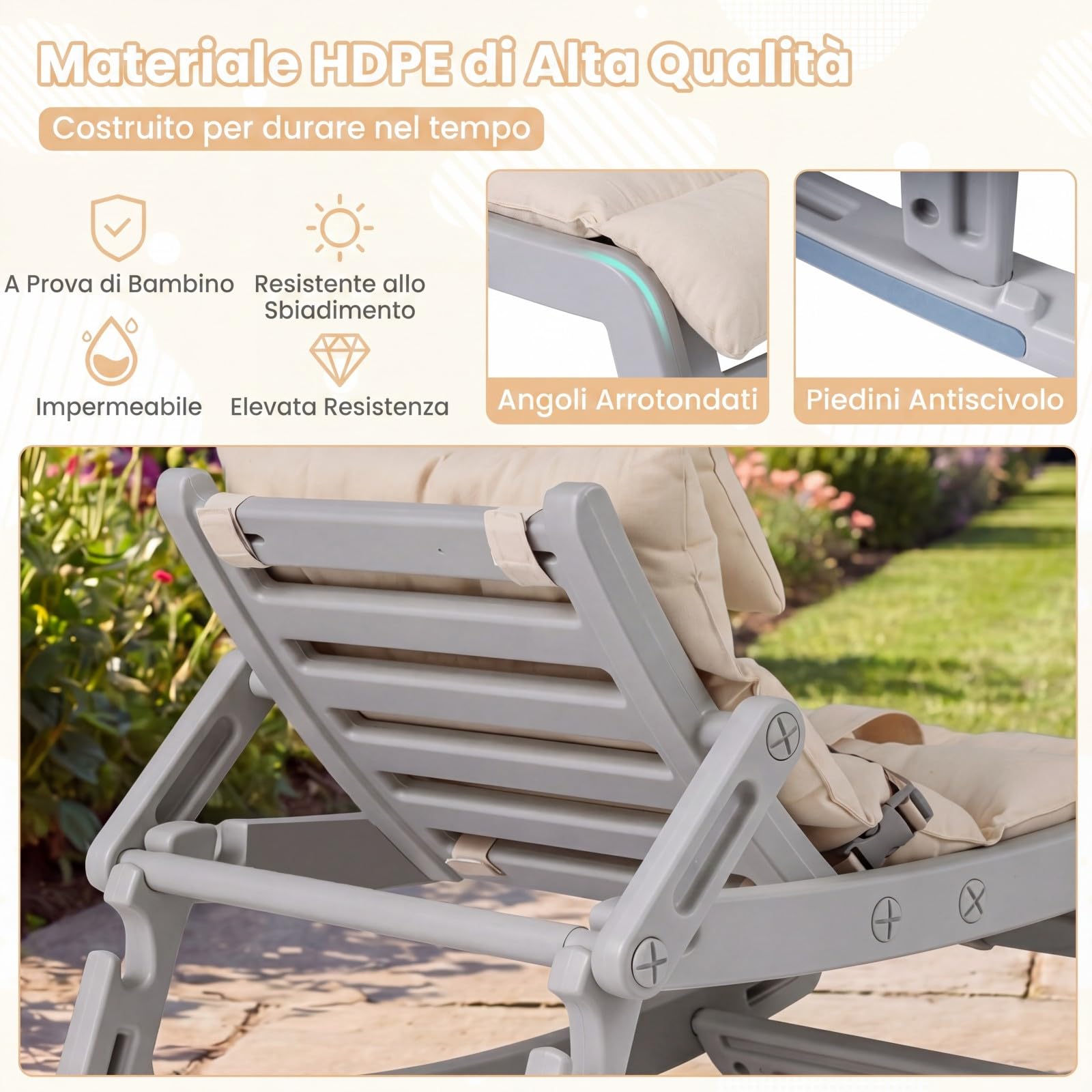 COSTWAY Sedia a Dondolo per Bambini, Sdraietta a Dondolo Imbottita con Schienale Regolabile, Cucino Morbido, Poggiatesta Rimovibile e Cintura 5 Punti, Portata 80 kg, per Bambini 6+ Mesi (Grigio)
