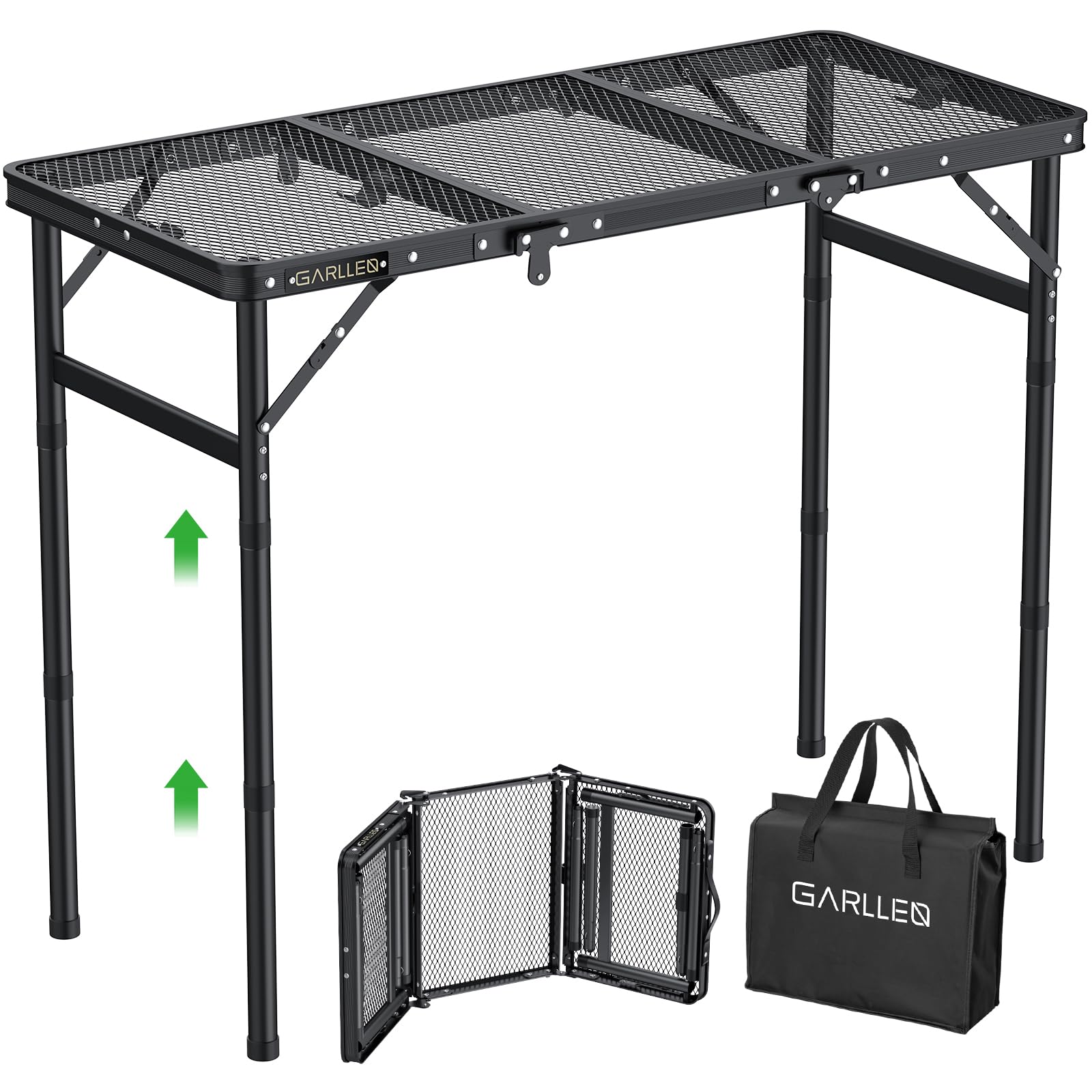 GARLLEN Grilltisch klappbar, 87x40cm & 3 Höhenverstellbar(26
