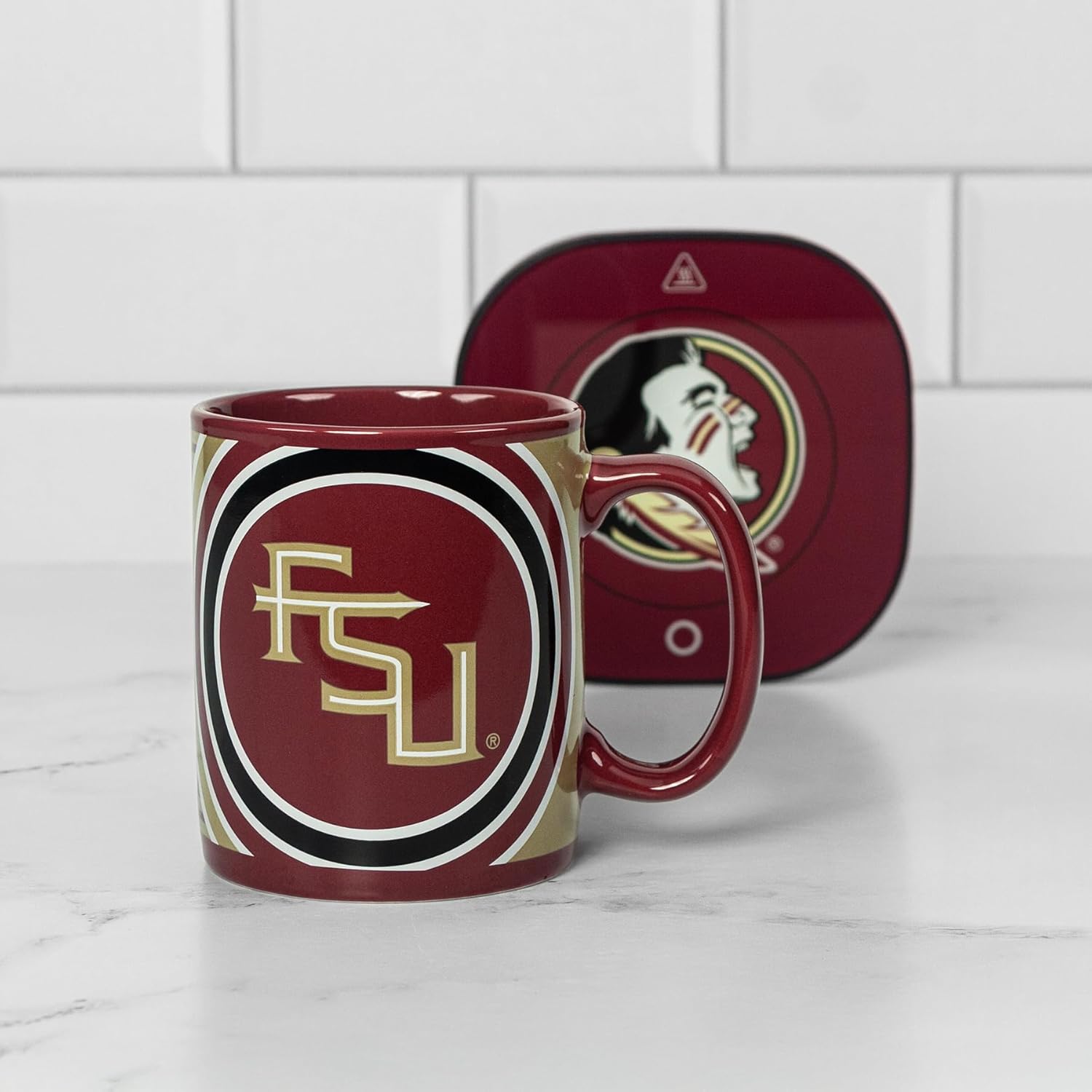 Uncanny Brands Florida State Seminoles 12oz Mug Warmer Set - Keeps Your Favorite Beverage Warm - Auto Shut On/Off