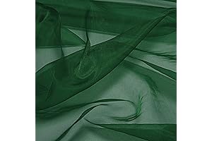 Silky Shiny Green Sheer Fabric Organza, Perfect for Bridal Dresses, Fashion Projects, Decorations, and Crafts