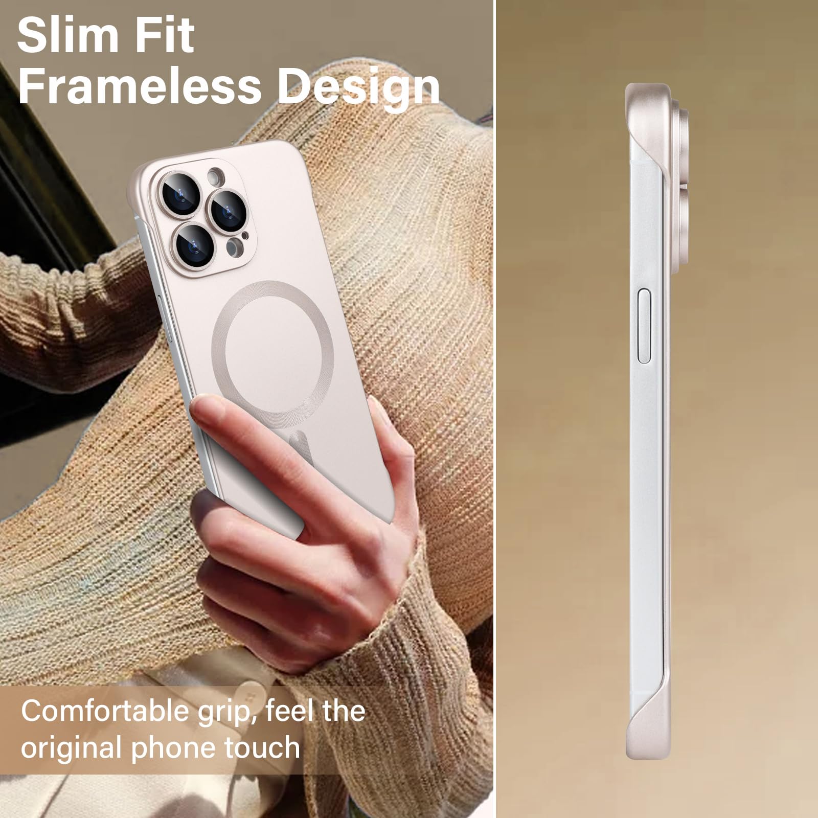 Omio Magnetische Hülle Für IPhone 16 Pro Max – Ultradünn, Randlos, Matt, Kompatibel Mit MagSafe & Kabellosem Laden