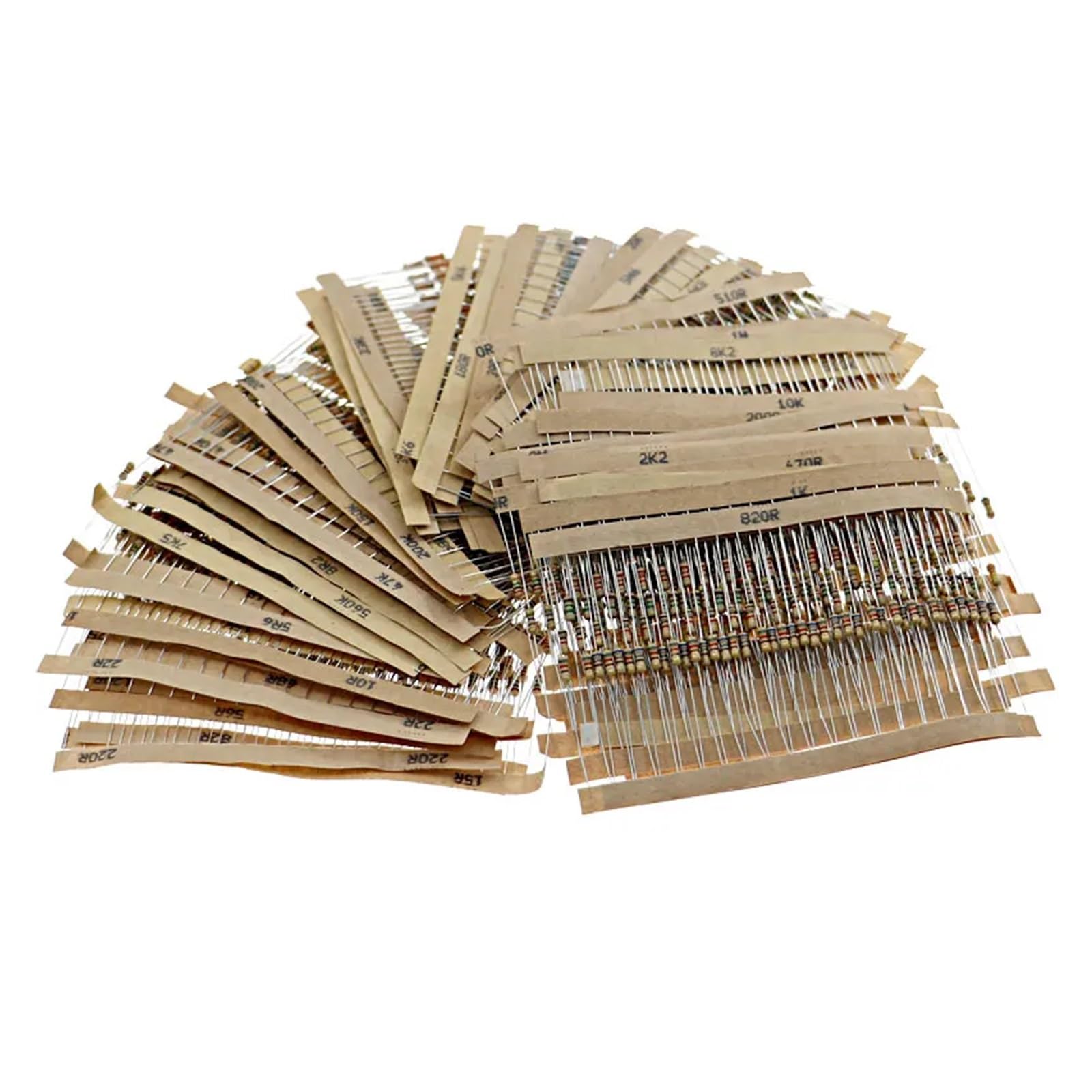 1500 pz 1/4W resistori a Film di carbonio k assorto 75 valori (1 1500 pz 1/4W resistori a Film di carbonio k assorto 75 valori (1