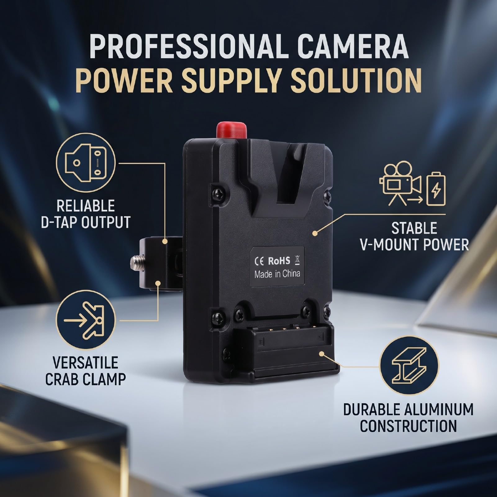 KIMISS Staffa Batteria V Mount V Lock, Lega di Alluminio Pesante