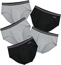 INNERSY Men's Briefs, Underwear, Open Front, Cotton, Bikini Briefs, Men's Pants, Breathable, Sweat Absorbent, Odor Resistant, Antibacterial, Solid Color, No Pinching, Set of 5, S-LL