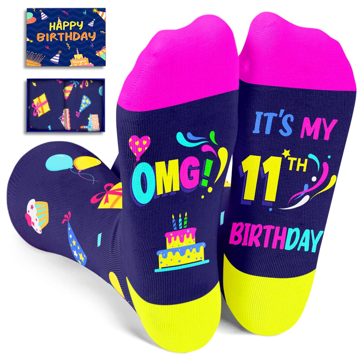 HAPPYPOP Birthday Gifts for Teen Preteen - 11-15 Year Old Birthday Socks for Boys Girls