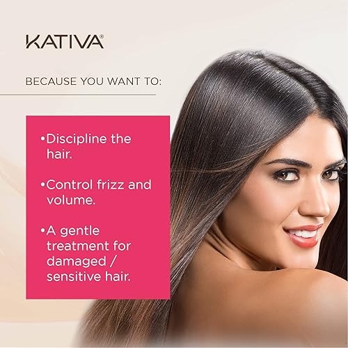 Miniatura 6 de Kativa Anti-Frizz Xtreme Care, tratamiento alisador de uso doméstico con queratina y cupuaçu, reconstruye el cabello dañado y alisa las ondas