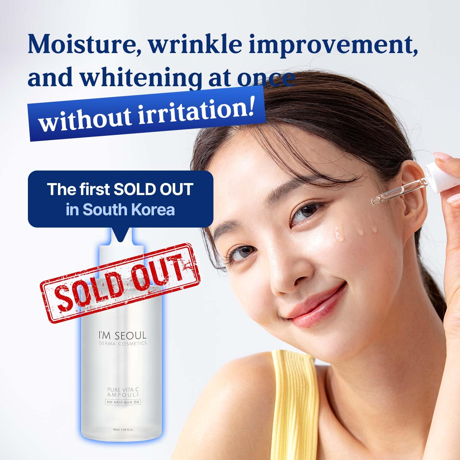 I'M SEOUL Vitamin C Serum – Sensitive Skin Vitamin C Serum with Niacinamide – Gentle Brightening Formula – Supports Skin Barrier – Korean Skincare 3.04 fl oz