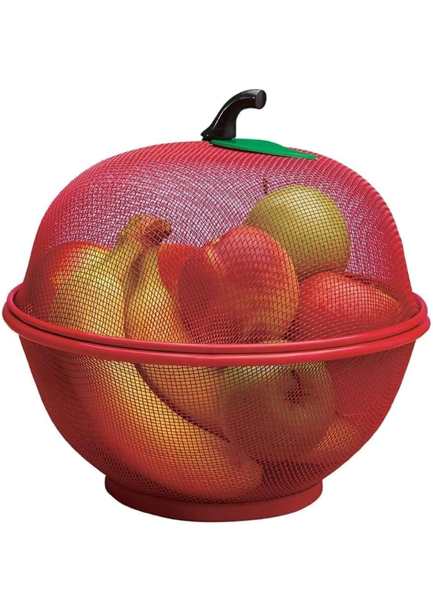 Apple Shape Fruit Basket with Lid Net Cover Steel Big Size for Dinning Kitchen Home Apple Shape Net Cover Protective Fruits Vegetables Food Storage Basket Strainer Kitchen Accessories-image-25