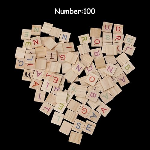 Miniatura 3 de 100Scrabble de maderacolorido Scrabble letrasIdeal para manualidades, colgantes, ortografía