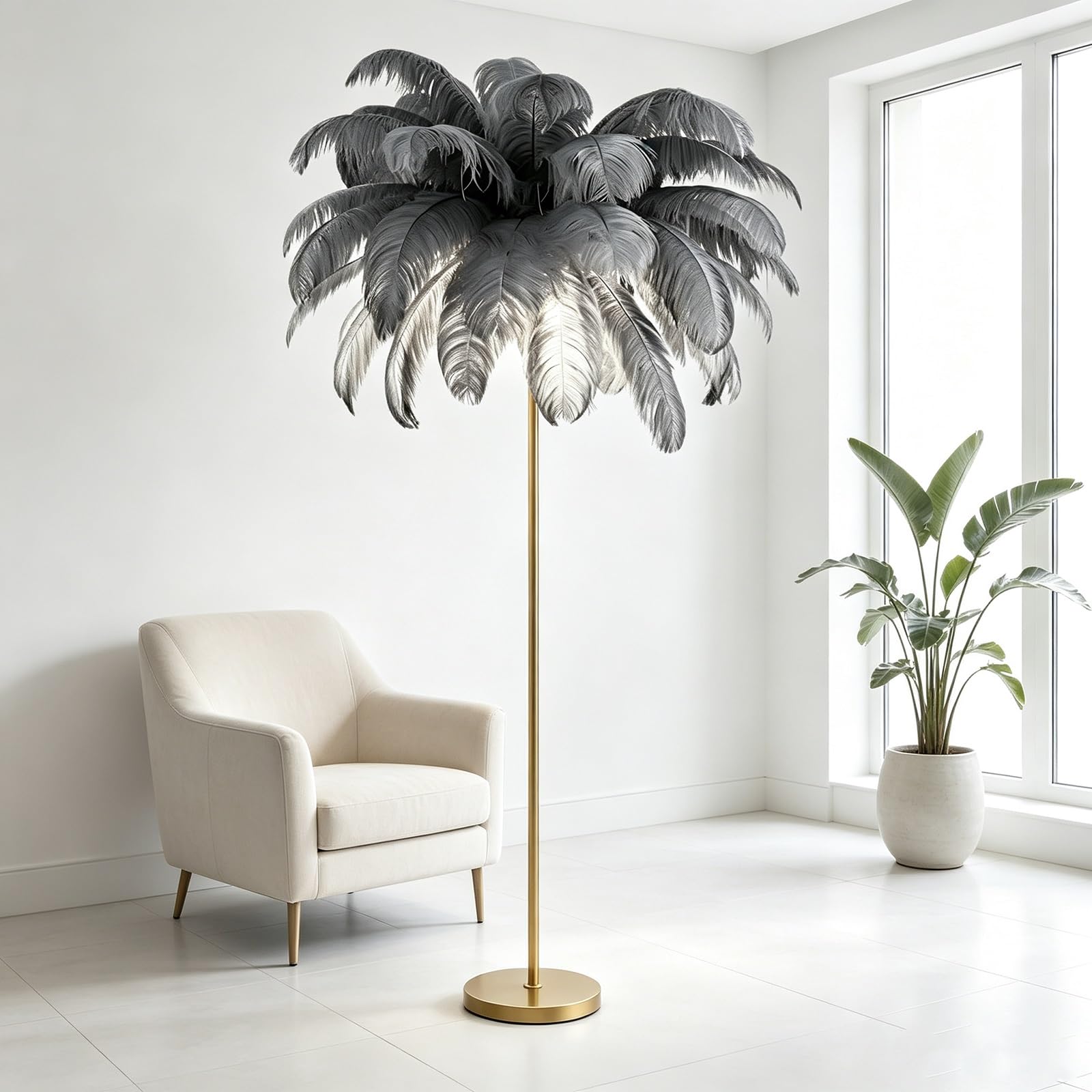 LCNDKF Modern Luxury Feather Floor Lamp