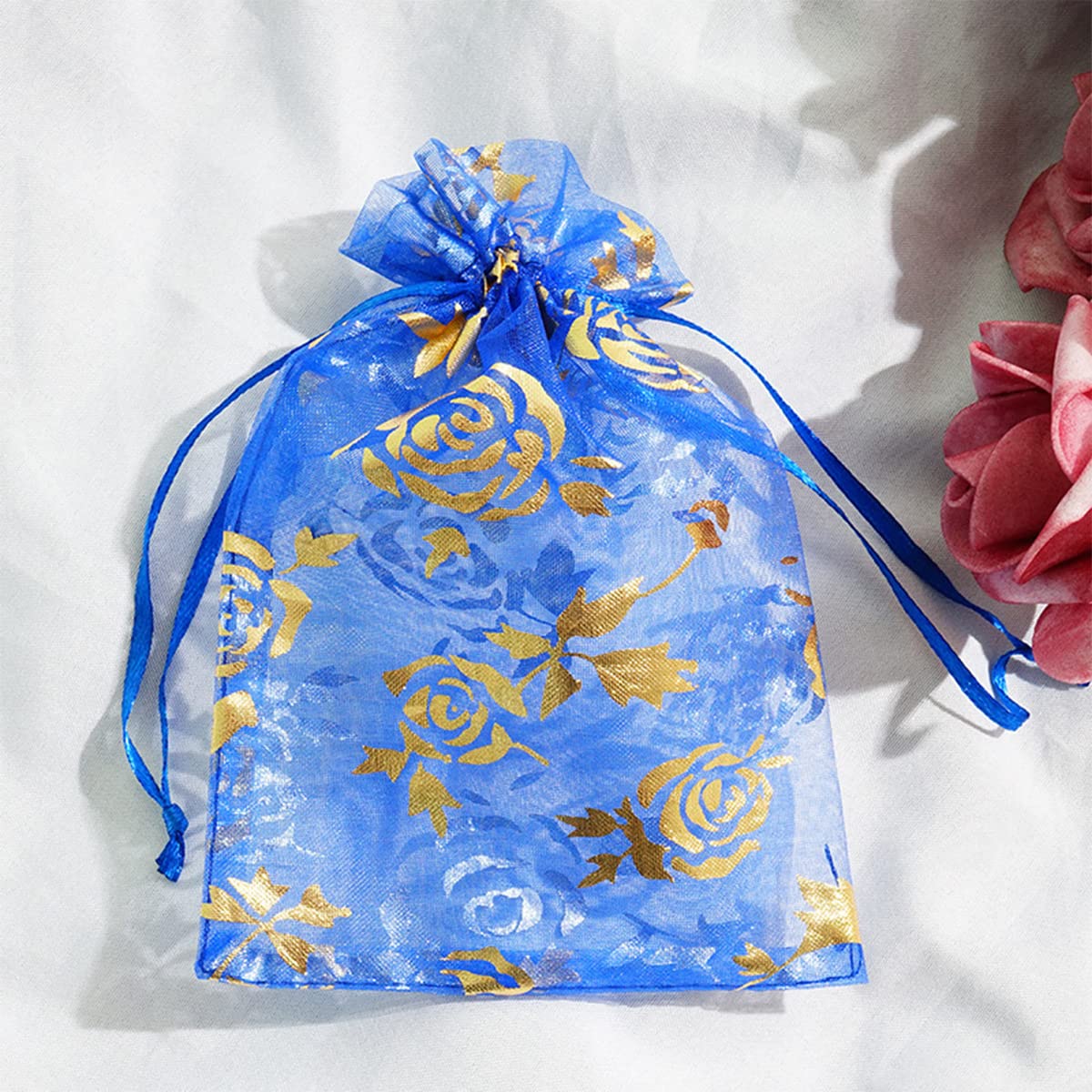 Sacchetti Regalo In Organza - 100 Pezzi 90x120 Mm Per Bomboniere E Gioielli