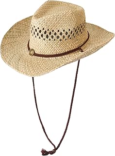 Natural Cowboy Cowboy Straw Hat, Unisex One Size Men's Women's Summer Co...