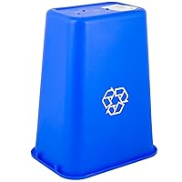 Vista 4 de TableTop King Cubo de basura rectangular azul de 41 cuartos de galón / 10 galones