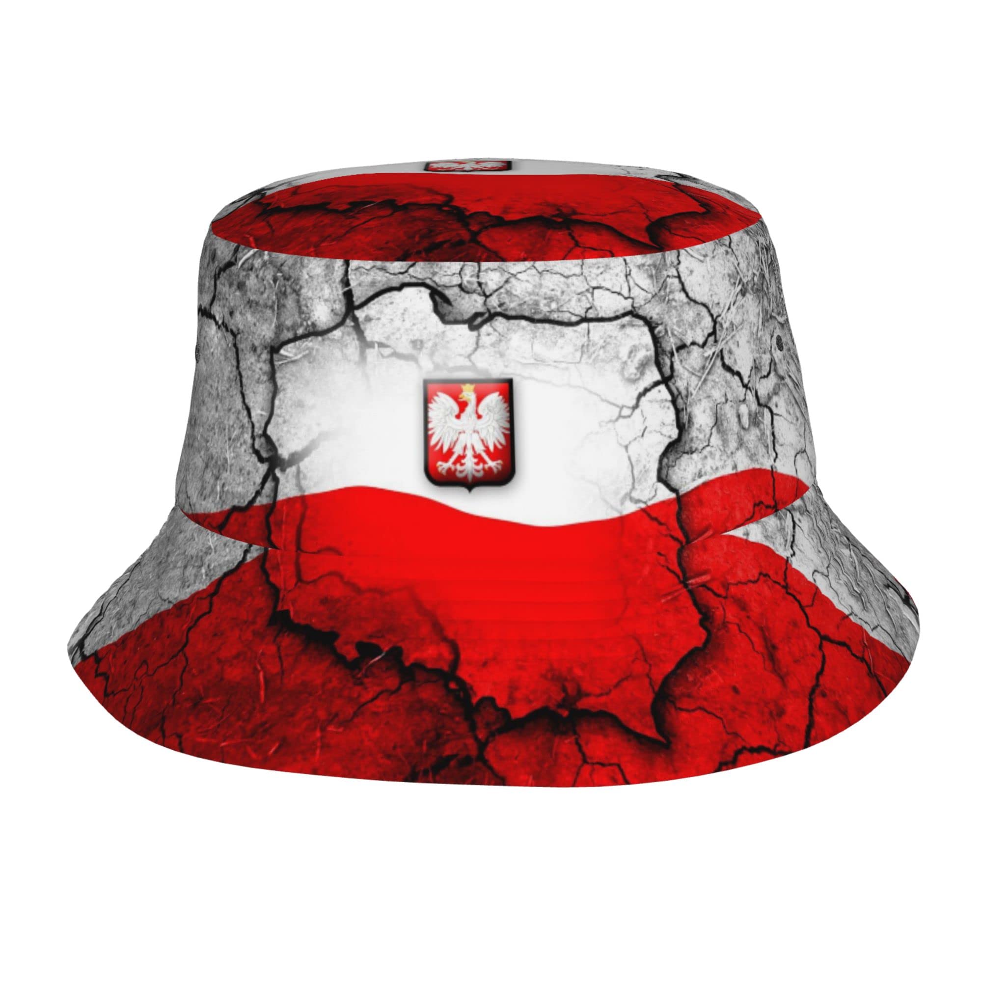 AOOEDM Poland Bucket Hat Travel Beach Sun Hats Unisex Fisherman Cap