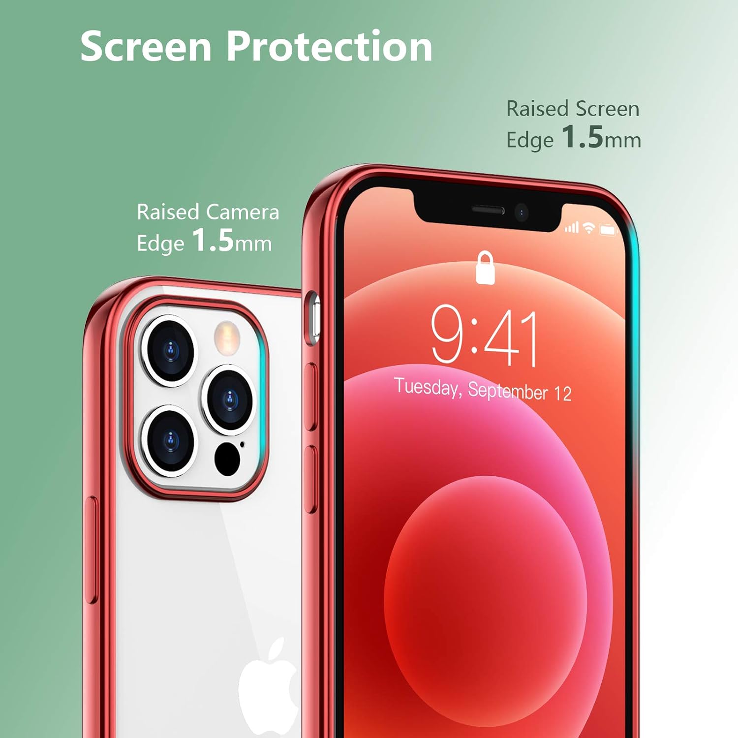 Temdan Clear Case Compatible with iPhone 12 Case/iPhone 12 Pro Case,Non-Yellowing Shockproof Protective Phone Case- Slim Thin : Cell Phones & Accessories