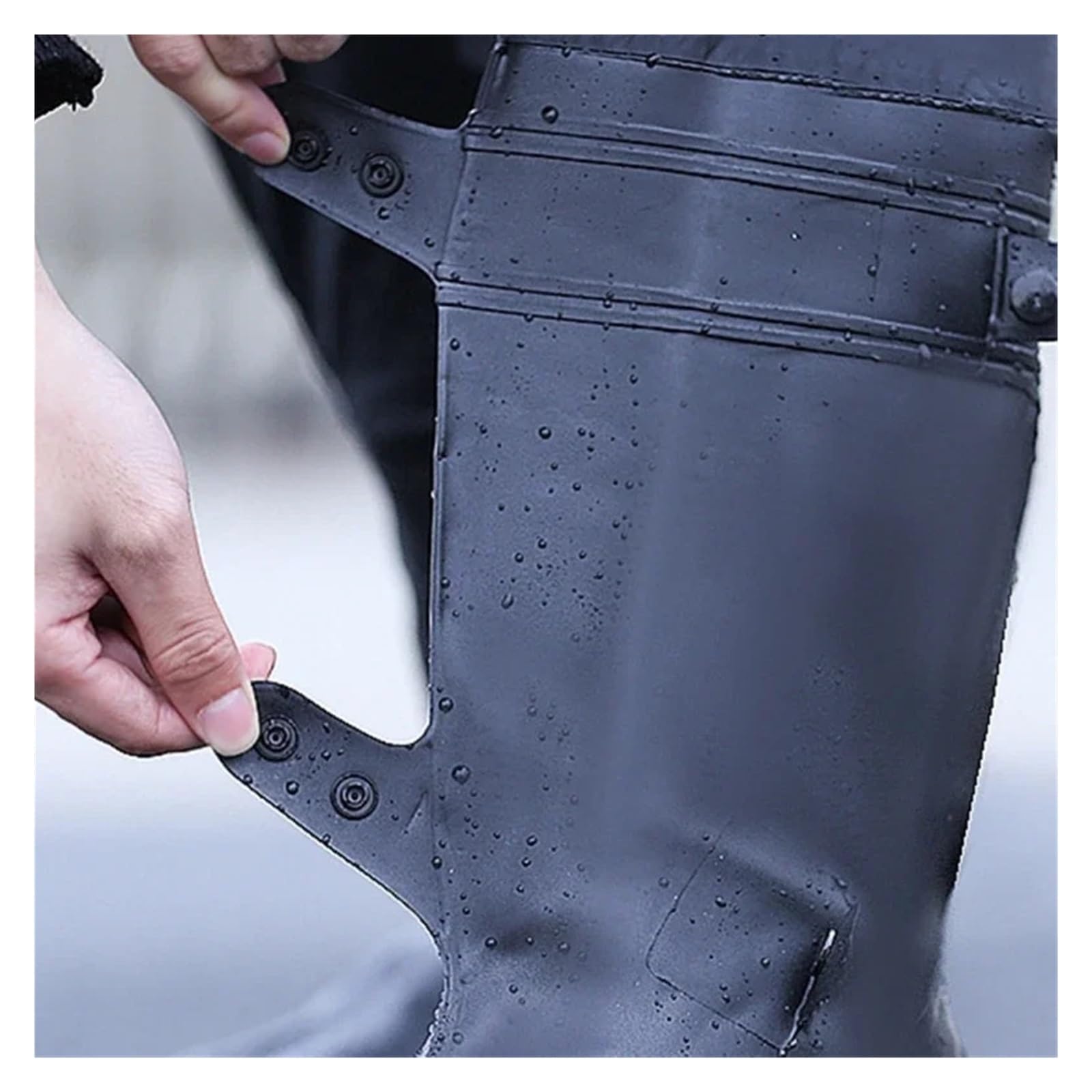 Copriscarpe impermeabili in PVC | Protezione antipioggia nera XL-4XL for la guida: mantiene le scarpe asciutte
