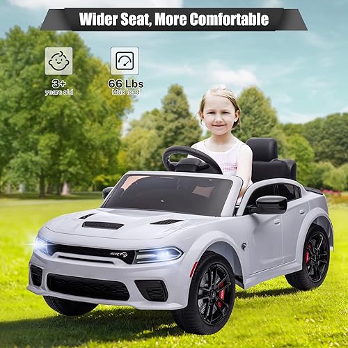 Miniatura 5 de YOFE Coche eléctrico para niños, Dodge Charger SRT Hellcat con licencia para conducir, velocidad máxima de 3.1 mph, vehículo eléctrico para niños de