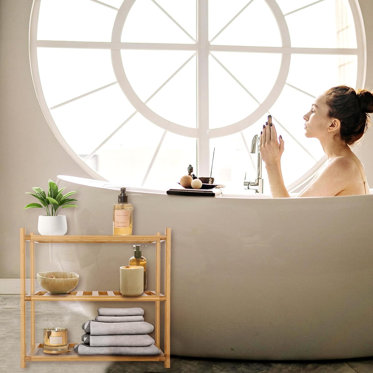 Small Shoe Rack, Multipurpose 3 Tier Shoe Organizers Rack，Small Bamboo Shelfs for Shoes, Plants, Books, Living Room, Hallway Bedroom, Bathroom (3 Tier)