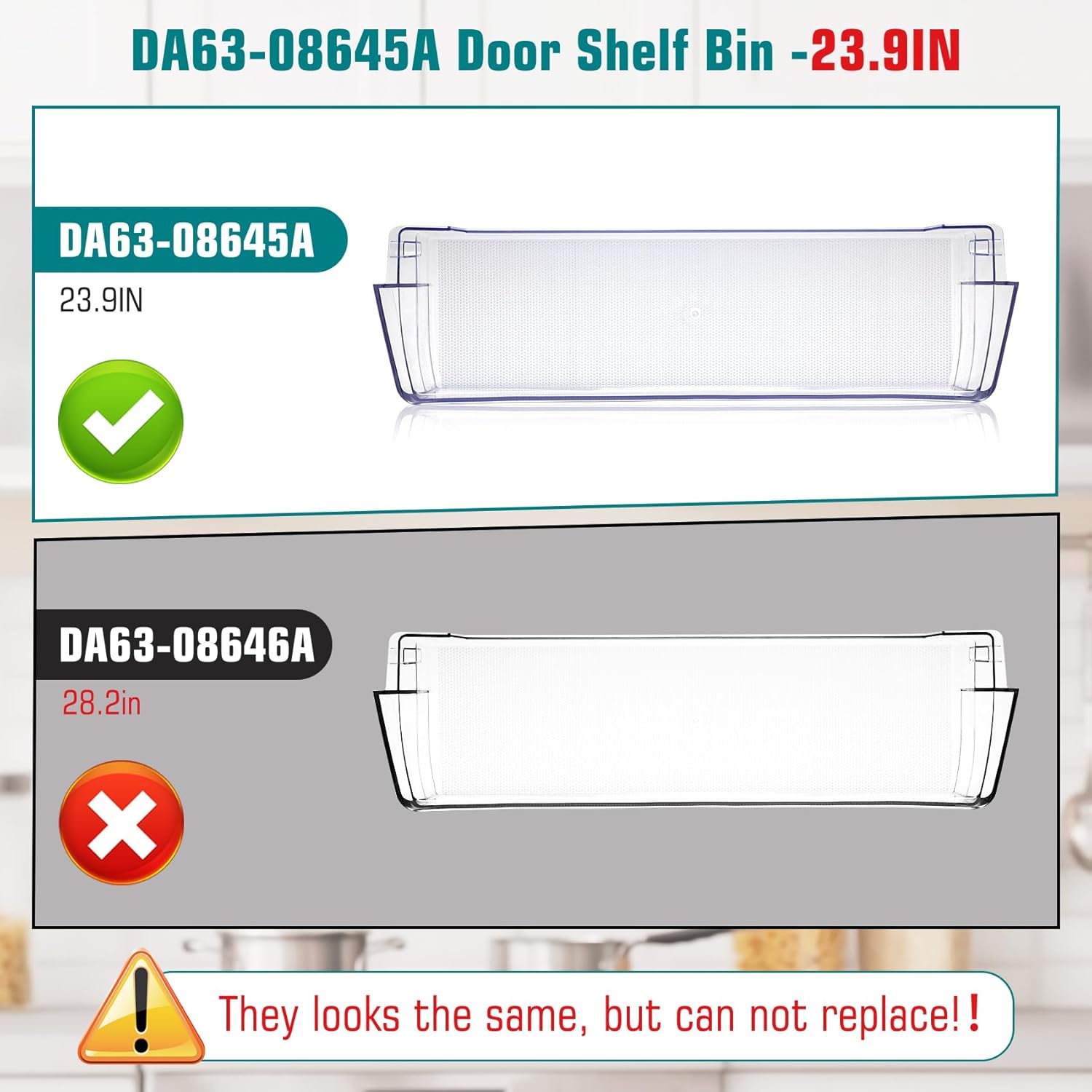 DA63-08645A Refrigerator Door Shelf 1Pack, RT18M6215SR Door Shelf Replacement Compatible with samsung Refrigerator Model: RT18M6215SR RT18M6215SG RT18M6213SR, RT18M6215SG/AA shelf Replace for 4864777