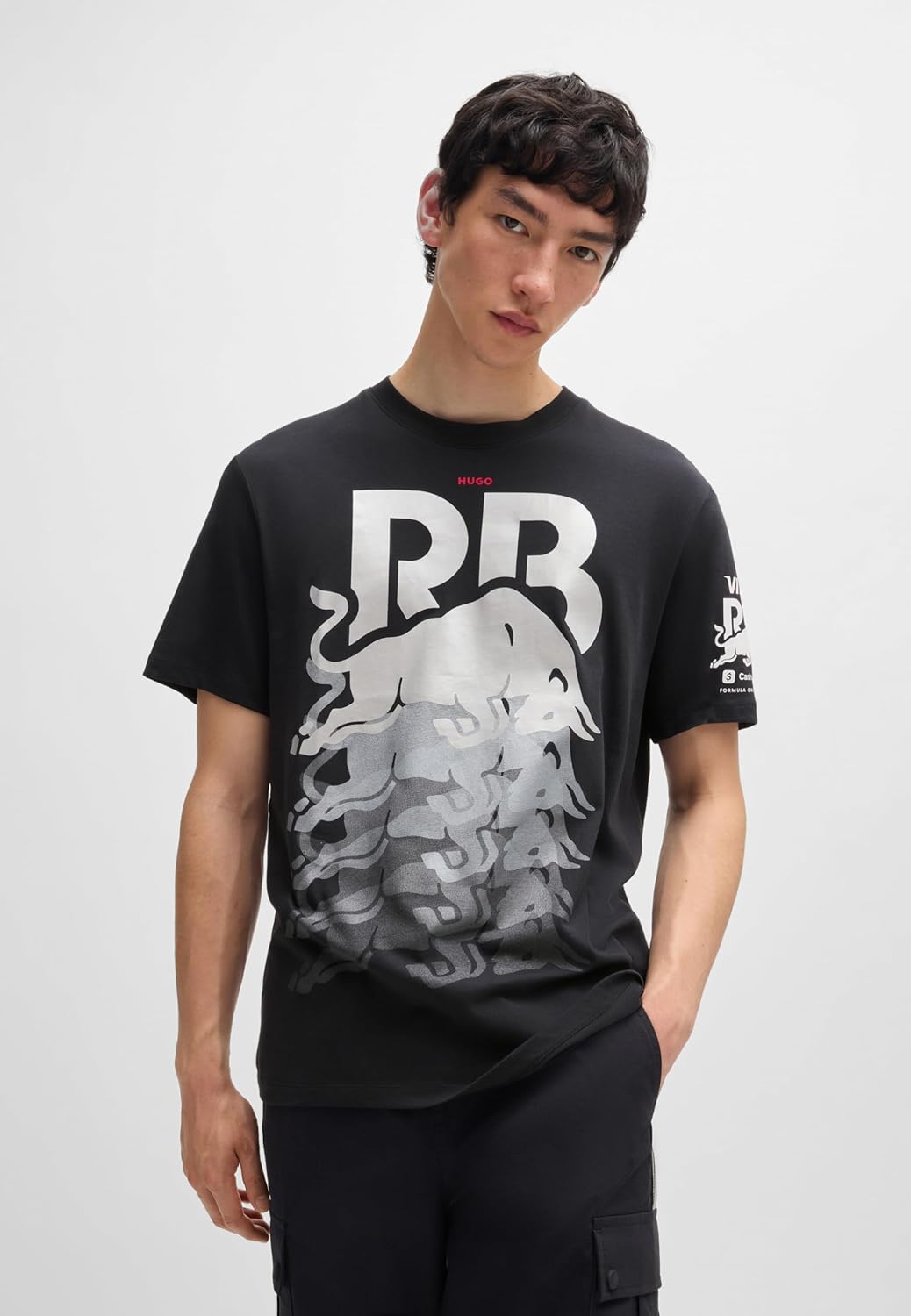 Hugo Mens F1 2024 Racing Bull Team All Over Logo Tshirt - Image 2